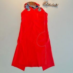 Authentic Owa Yurika Girls Red One pocket Scarf Neck dress. RARE